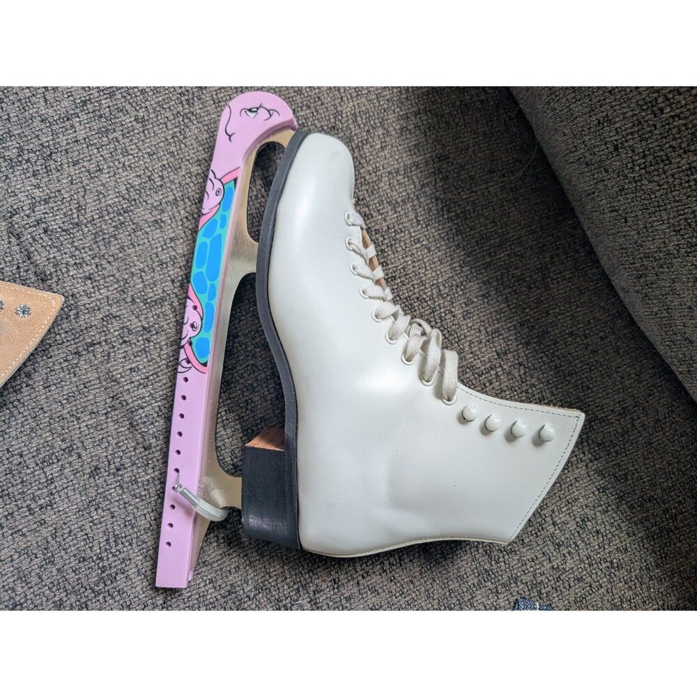 Riedell Figure Ice Skates White Women's Size 7 Lace Closure Winter Sports - Picture 4 of 11